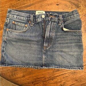 Agolde Blue Denim Mini Skirt
